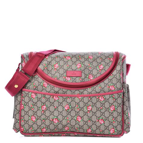 gucci gg supreme diaper bag review|Gucci diaper bag with flowers.